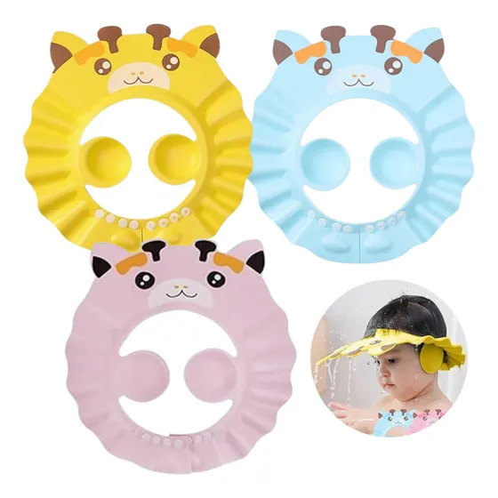 Gorro De Baño Bebés Niños Vicera Orejeras Jirafa Goma Eva