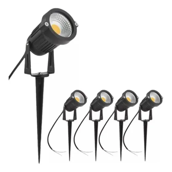 Kit 4 Luminária Planta Arvore Jardim Led Luz Amarela 7w Ip65