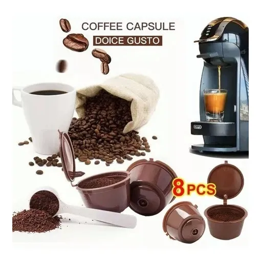 8 Cápsulas Reutilizables- Dolce Gusto, Con Cepillo Y Cuchara