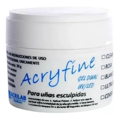 Gel Uv Acryfine Uñas Esculpidas Gelificada Acrilica Oferta