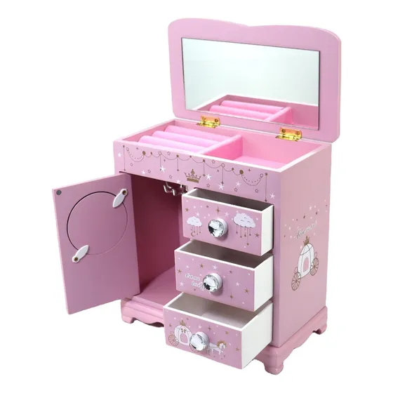 Caja De Joyería Rosa, Estilo Princesa, Ideal Para Regalos