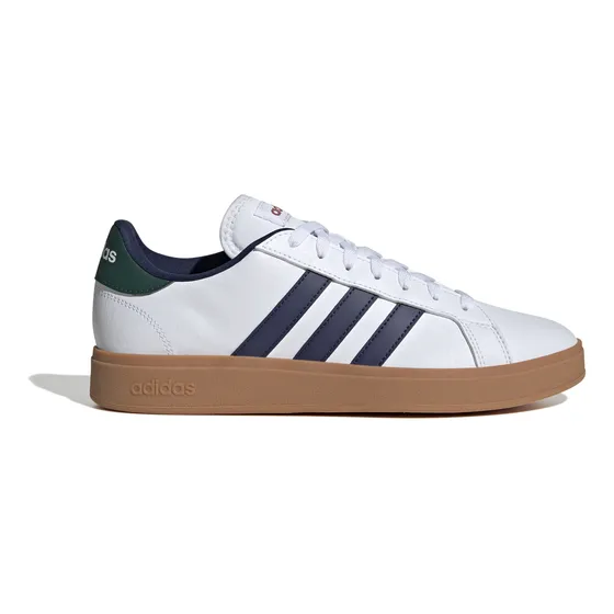 Tenis Hombre adidas Grand Court Base 2.0 Blanco Casual Versatil Cómodo Cintas Ajustables Caballero