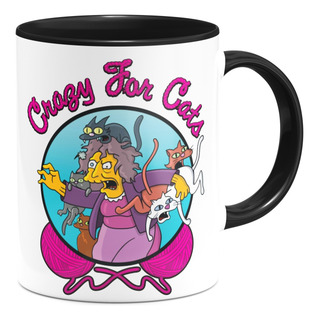 Taza Interior De Color Loca De Los Gatos Los Simpson Taza Interior De Color Loca De Los Gatos Los Simpson