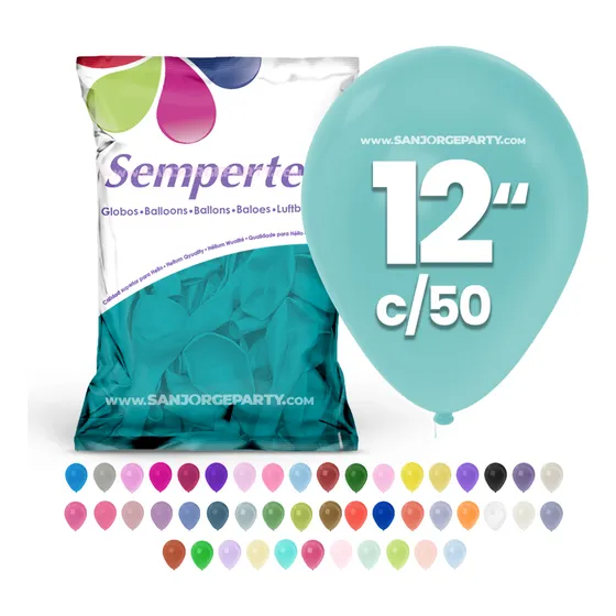 Globos Sempertex #12 C/50 Fashion Pastel Elige Color Sem1x1 Color AGUAMARINA FASHION