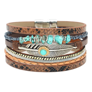 Wovanoo Pulseras Envolventes De Cuero De Leopardo Para Mujer Wovanoo Pulseras Envolventes De Cuero De Leopardo Para Mujer