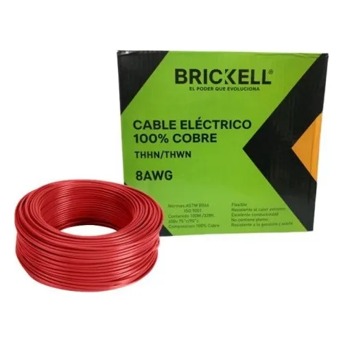 Cable Thhn/thwn #8 Rollo De 100m Brickell Al Mayor