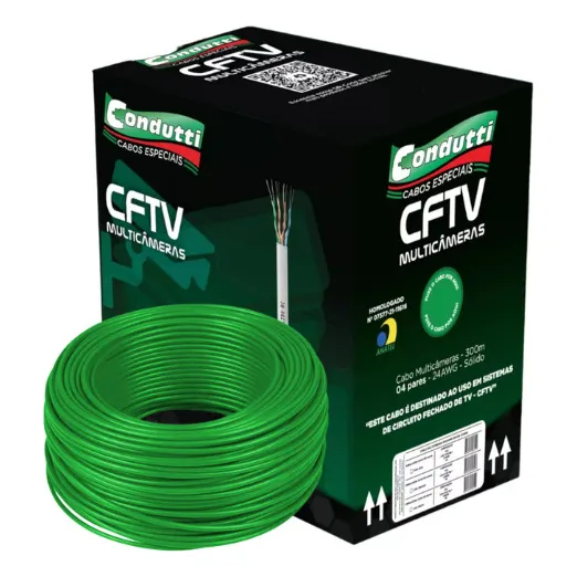 Cabo Multicâmeras Condutti Verde 300m 24awg 4 Pares