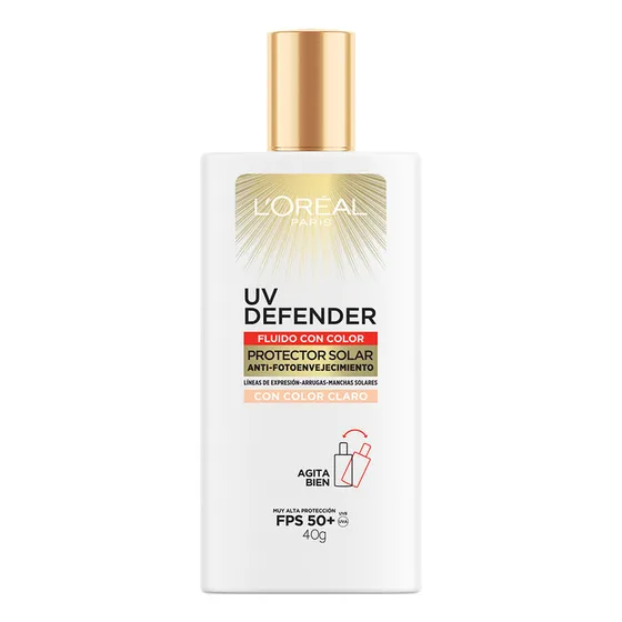 Protector Solar L'oréal Paris Uv Defender Fluído Fps50 Tono Claro