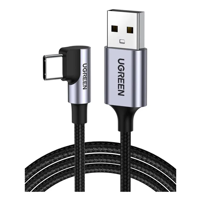 Ugreen Cable Usb A Tipo C 90° Trenzado Carga Rápida 18w 2m
