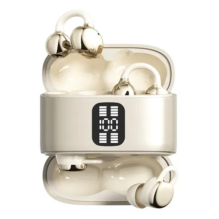 Audífonos Bluetooth Tws Open Ear Con Pantalla Golden