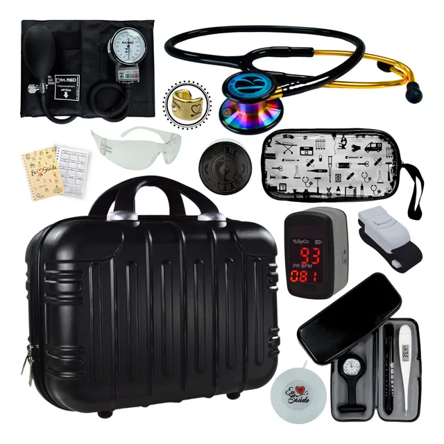 Kit Enfermagem Aparelho De Pressao Estetoscopio Duplo Bic