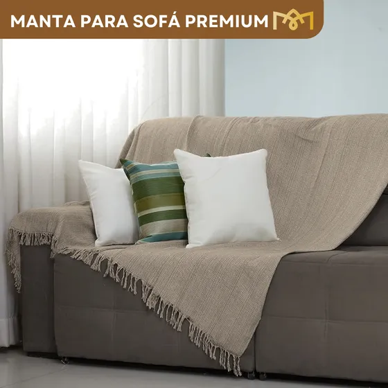 Manta Para Sofá 2,20 X 1,70cm Decorativa Toque Macio Suave Algodão Conforto E Proteção Cor Marrom