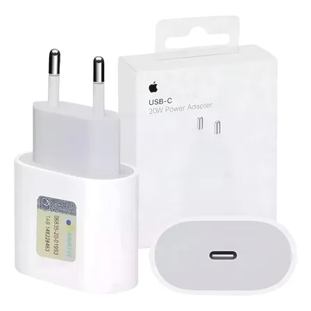 Carregador Fonte iPhone Original 20w Apple Tipo C Turbo - Branco