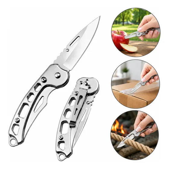 Canivete Tático Dobrável Aço Inox Militar
