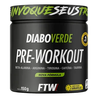 Suplemento Em PĂł Pre Treino Pre Workout Pote 150g Sabor Frutas Amarelas Ftw - Diabo Verde Suplemento Em PĂł Pre Treino Pre Workout Pote 150g Sabor Frutas Amarelas Ftw - Diabo Verde
