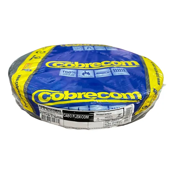 Cabo Flex Fio Cobre 6mm Azul 750v Rolo 50m Cobrecom
