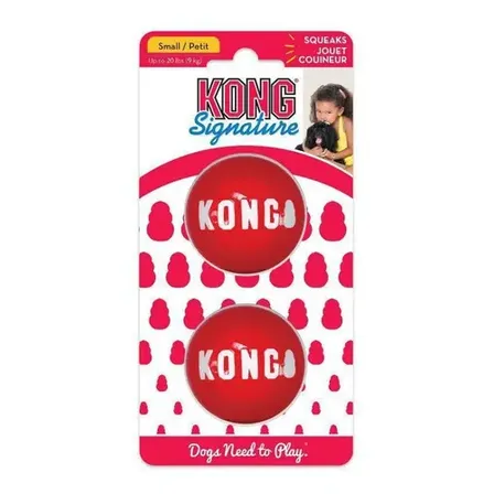 Bola Kong Signature Com Apito Para Cães Vermelha 2 Unidades 8cm