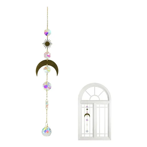 Atrapasoles Sueños Arco Iris Luna Colgantes Cristal