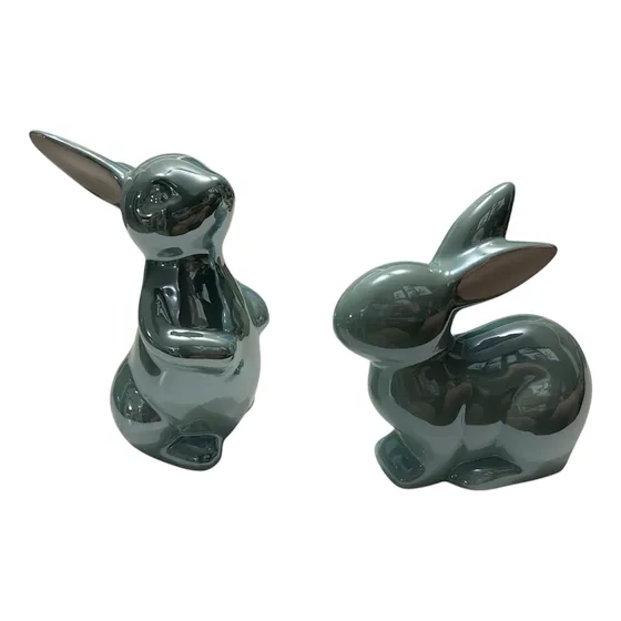 2 Piezas Conjunto Estatua Conejo Menta Original