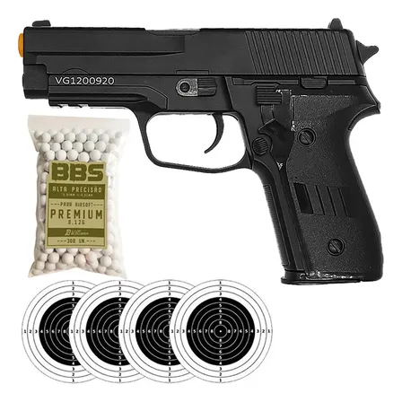 Pistola De Airsoft Full Metal Spring Rossi P226 Sp2022 6mm Preto Kit Completo Loja Blowback 6 Mm