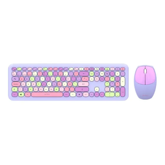 Combo Inalámbrico 2 En 1 / Teclado + Mouse Diseño Delgado Color del mouse Lavanda Color del teclado Violeta
