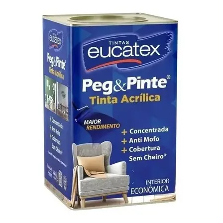 Eucatex Latex Acrílico Peg Pint 18litros Acabamento Fosco Cor Branco neve