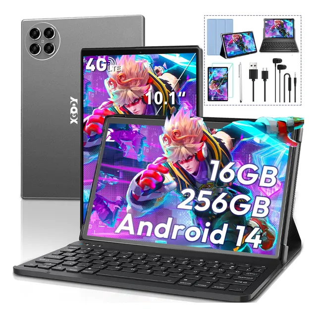 Tablet Xgody 10.1''16gb+256gb Android14 Dual Sim Con Teclado