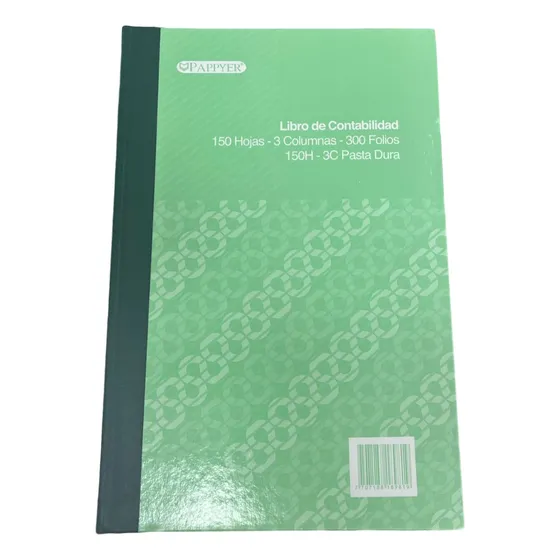 Libro De Contabilidad 300 Folios - 3 Columnas Pasta Dura 