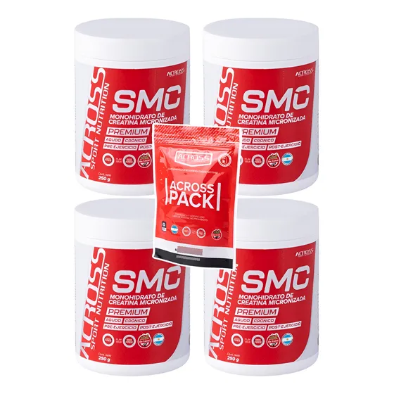 Kit 4 Creatina Monohidrato Suplemento + Across Pack Regalo