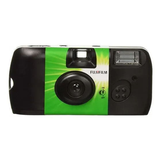 Câmera descartável Fujifilm QuickSnap Flash 400 preta/verde