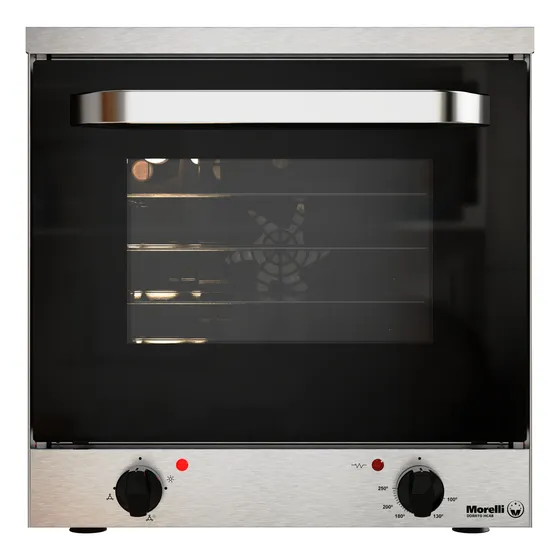 Horno Convector Morelli Dorato Panadero Pastelero 4 Bandejas Color Acero