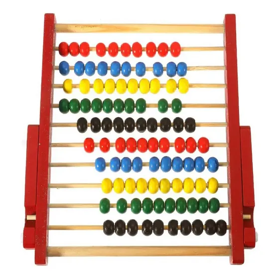 Abaco Didáctico Para Aprender Niños En Madera Aprendizaje Color Rojo