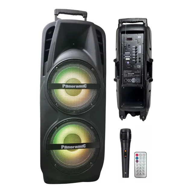 Parlante Torre Bluetooth Portátil Panoramic Luces 120w Rms Negro
