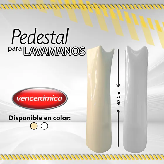 Pedestal Para Lavamanos Venceramica Bone 10574 /blanco 10590