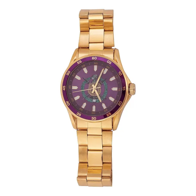 Desert Cactus Omega Psi Phi Reloj Color Dorado Metal Crest