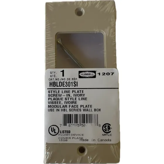 Placa Pared Modular Hubbell Marfil Hblde301si  (lote De 15)