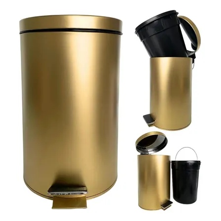 Cesto Lixeira Dourada Gold 20l Cozinha Banheiro Casa Golden Cor Dourado Gold