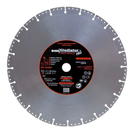 Disco Premium Multicorte 350mm Gladiator Pro Color Gris