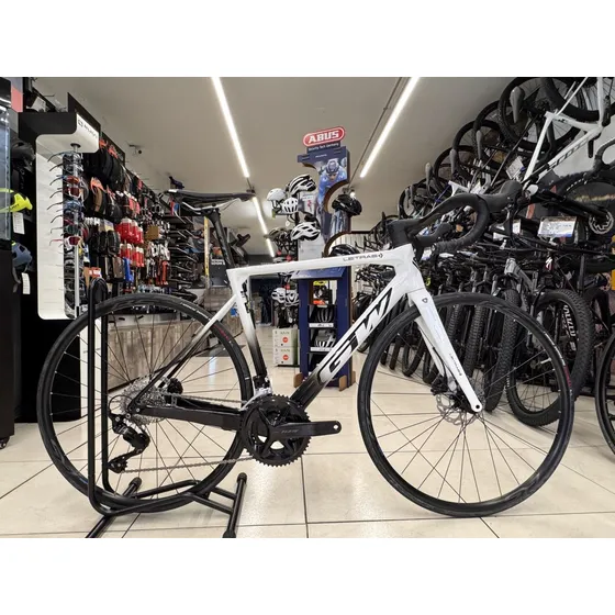 Bicicleta De Ruta Gw Letras+d Carbon Blanca/negro 105 12v Color Blanco Tamaño Del Marco 49 Cm
