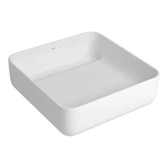Bacha De Apoyo Cuadrada 40cm Blanco Deca Loza Válvula Oculta