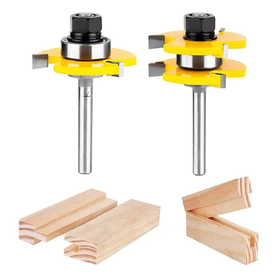 Brocas Fresas Router Ensamble Machimbrado Zanco 1/4 Kit 2