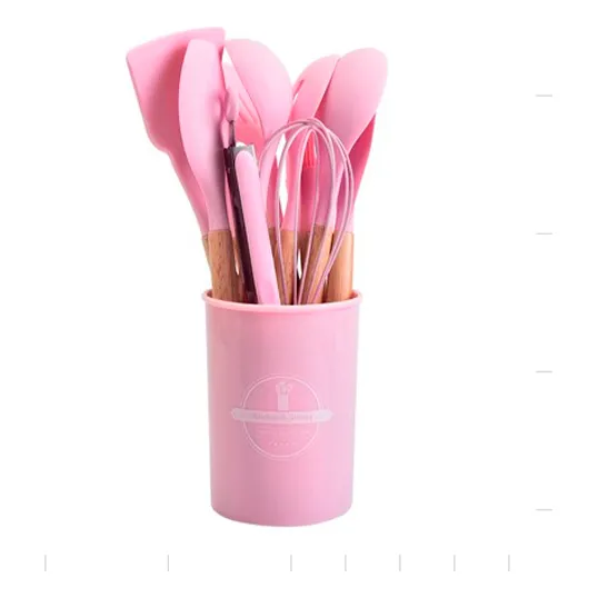 Set Juego De Utensilios De Cocina 12 Piezas Rosa
