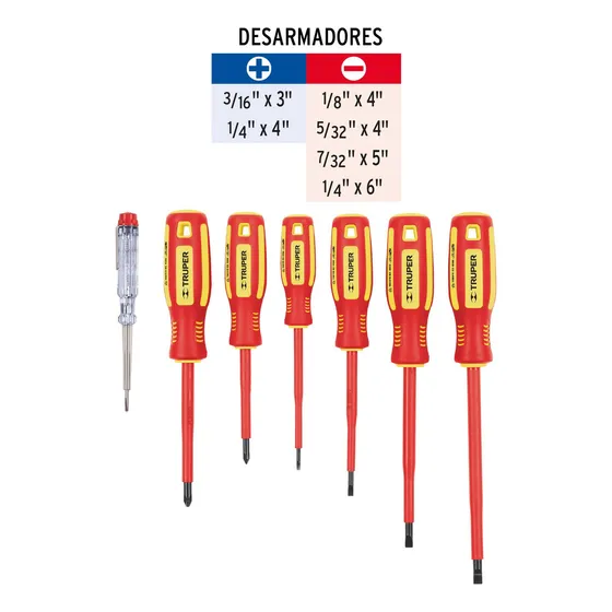 Juego De 6 Desarmadores Dielectricos Truper 14196