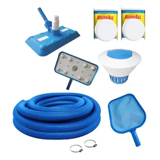 Kit Limpeza Piscina Aspirador + Peneira + Flutuador + Pastil Kit Limpeza Piscina Aspirador + Peneira + Flutuador + Pastil