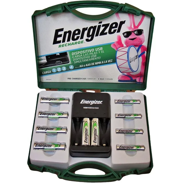 Energizer Pilas Recargables Con Cargador Y Estuche, Aa Y Aaa