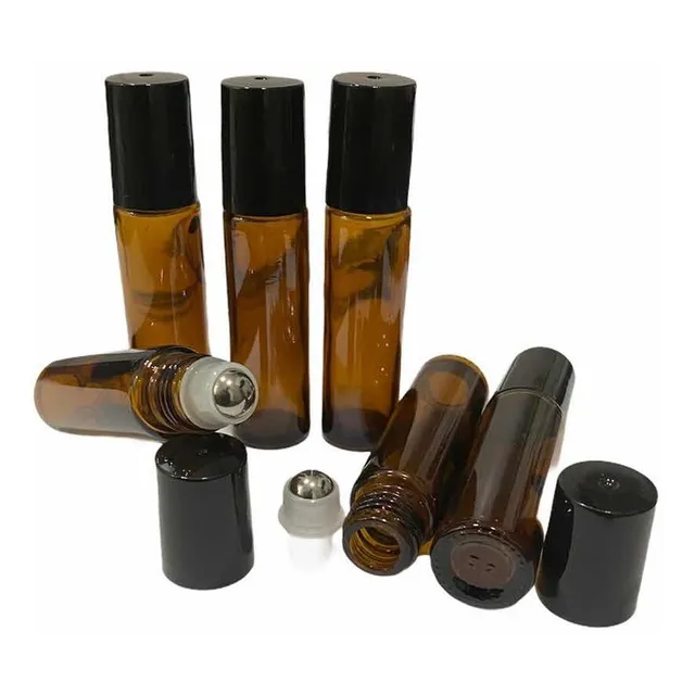 10 Frascos Vidro Âmbar Roll-on 10ml Premium