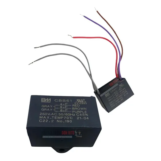 Capacitor Triple 4uf-5uf-6uf Para Ventilador De Lujo