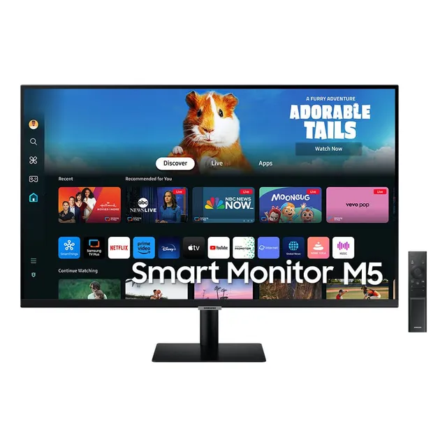 Monitor inteligente Samsung M5 27 2024 Fhd, pantalla plana, panel VA, 60 Hz, Smart Hub, centro de juegos, Airplay
