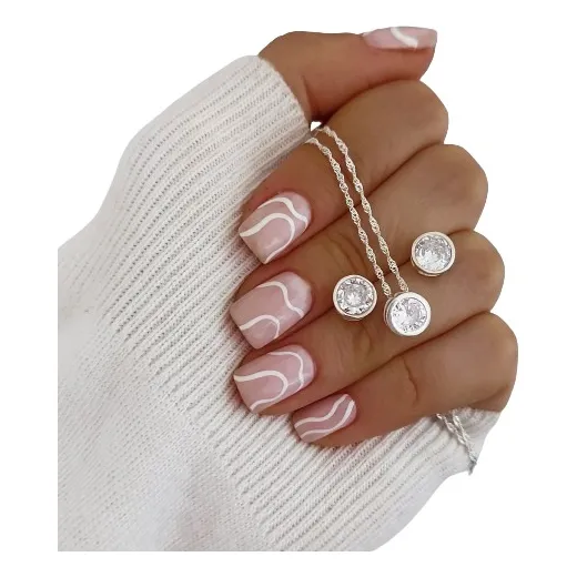 Dije Susanito Cadena Y Aros Susanitos Cubic Conjunto Plata 
