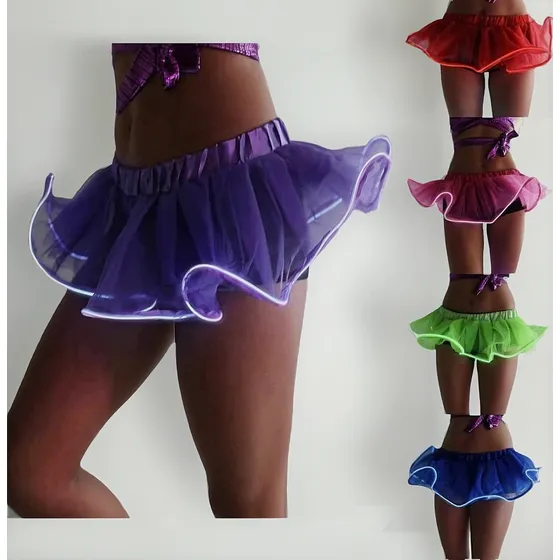 Mini Tutu Bailarina Disfraz Halloween Danza Falda Hada Led